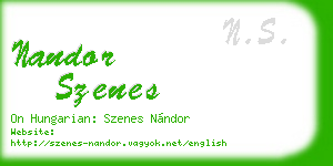 nandor szenes business card